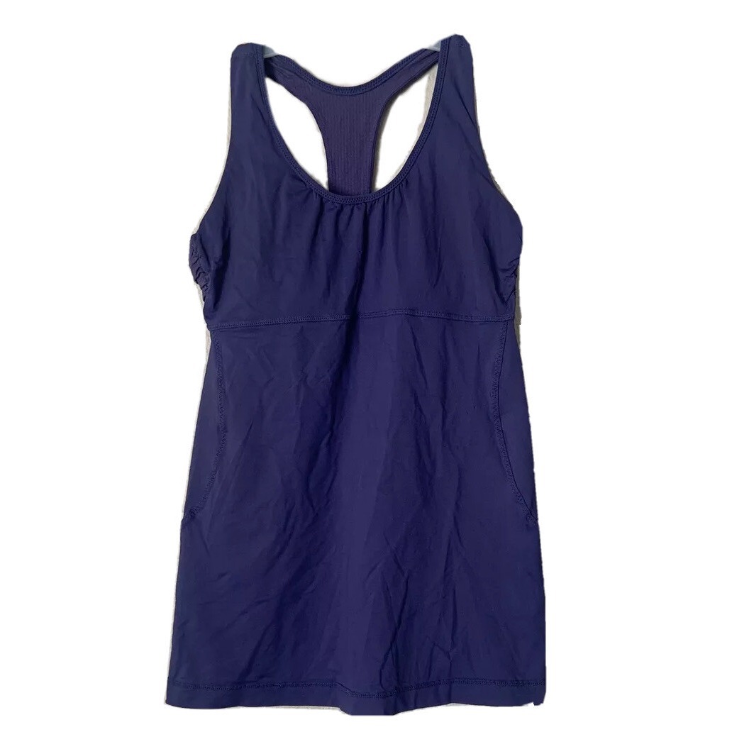 Lulu Lemon Womens Purple Back Cutout Active Sleeveless Shirt Size 8 Bz